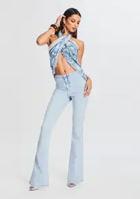 Nora Mid Rise Flare Jean(Skylight,23)