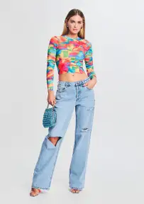 Janey Top(Abstract Palm,XXS)