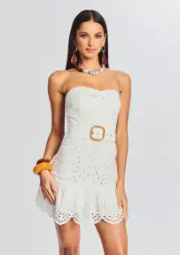 Aisha Short Dress(White,XXS)