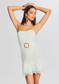 Aisha Short Dress(White,XXS)