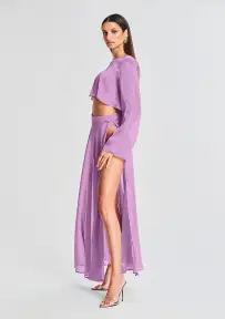 Grace Cropped Shirt(Lilac Purple,XS)
