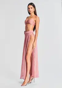 Alaia Long Slit Skirt(Coffee Cream,XS)