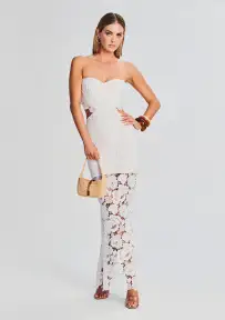 Eliza Lace Maxi Dress(White,XXS)