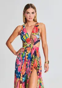 Plum Cut Out Maxi Dress(Mix Fruit,XXS)
