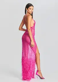 Alessandra Embellished Dress(Knockout Pink,XXS)