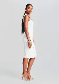 Laney Knit Dress(White/Gold,XXS)