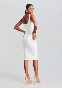 Laney Knit Dress(White/Gold,XXS)