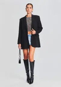 Torrey Sequin Top(Black/Silver,XXS)