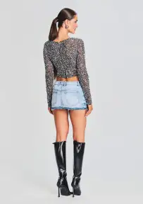 Torrey Sequin Top(Black/Silver,XXS)