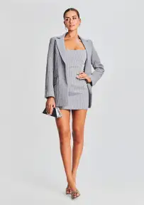Claudette Embellished Dress(Gray,XXS)