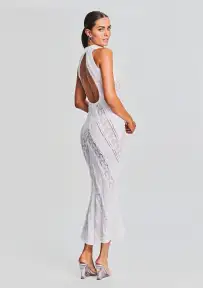 Kivah Long Dress(White Sa Punta,XXS)