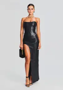 Veda Leather Top(Black,XXS)