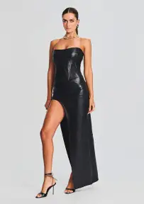 Veda Leather Top(Black,XXS)