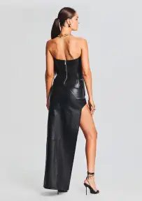 Veda Leather Top(Black,XXS)