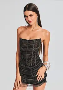 Bianca Embellished Dress(Black/Silver,XXS)
