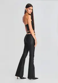 Hillary Coated Denim Top(Coated Black,XXS)