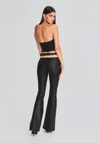 Hillary Coated Denim Top(Coated Black,XXS)