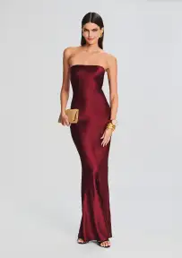 Keaton Silk Dress(Cabernet,XXS)