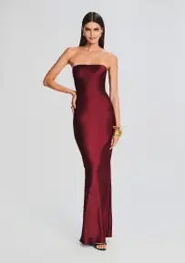 Keaton Silk Dress(Cabernet,XXS)