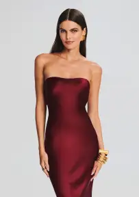 Keaton Silk Dress(Cabernet,XXS)