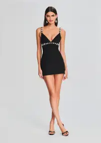 Polly Dress(Black/Silver,XXS)