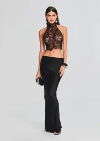 Cecilia Silk Skirt(Black,XXS)