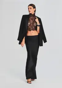 Violet Lace Top(Black,XXS)