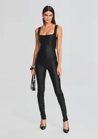 Viper Coated Denim Catsuit(Coated Black,XXS)