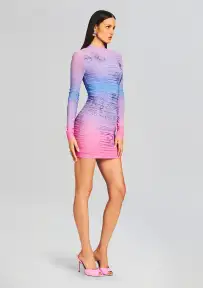 Blake Short Dress(Pink and Purple,XXS)