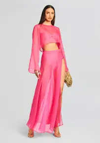 Grace Cropped Shirt(Rose Blossom,XS)