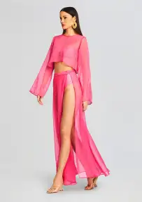 Grace Cropped Shirt(Rose Blossom,XS)