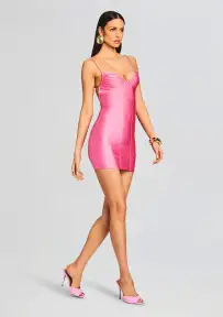 Eliana Lycra Mini Dress(Rose Blossom,XS)