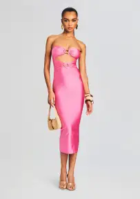 Ida Lycra Midi Dress(Rose Blossom,XS)