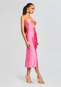 Ida Lycra Midi Dress(Rose Blossom,XS)