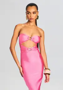 Ida Lycra Midi Dress(Rose Blossom,XS)
