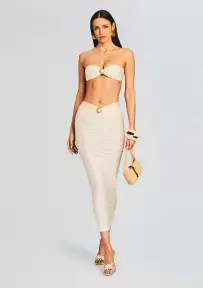 Yara Lyrca Maxi Skirt(Cream,XS/S)