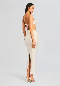 Yara Lyrca Maxi Skirt(Cream,XS/S)