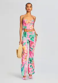Megan Pant(Pink Floral,XXS)