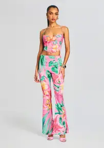 Megan Pant(Pink Floral,XXS)
