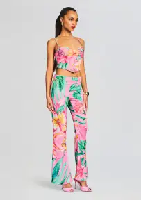 Megan Pant(Pink Floral,XXS)