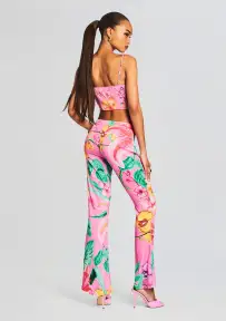 Megan Pant(Pink Floral,XXS)