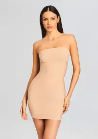 Two-Faced Tech Control Strapless Slip(Beige,XXS)