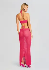 Aria Knitted Skirt(Hot Pink,XS-S)