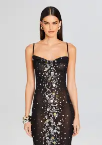 Rainey Embellished Dress(Black/Silver Gold,XXS)