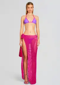 Midi Net Sarong - Hot Pink