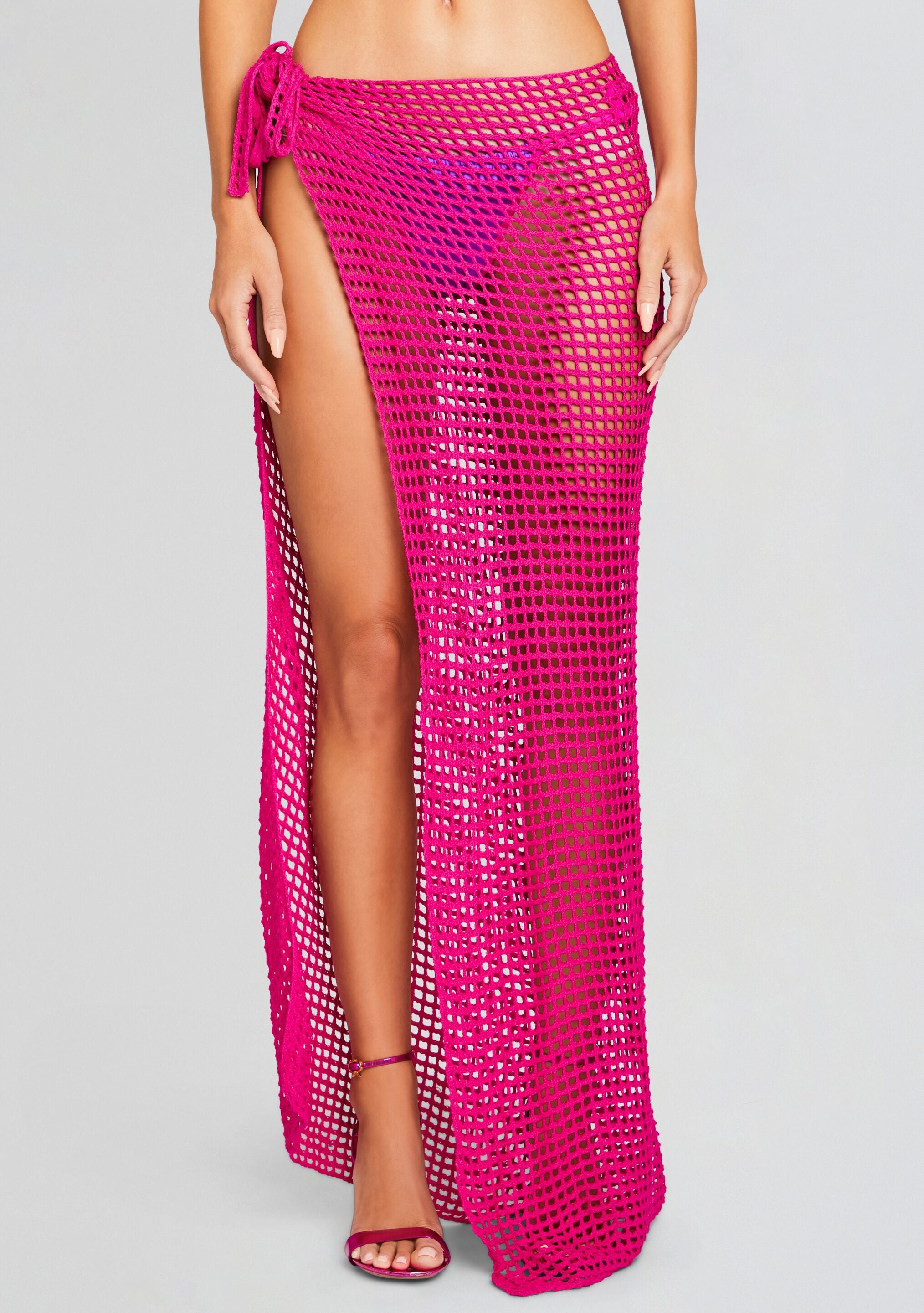 Midi Net Sarong - Hot Pink