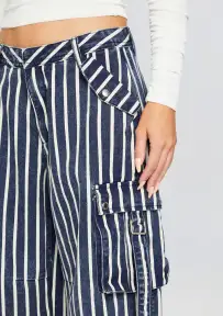 Jane Cargo Pant(Navy Stripe,23)