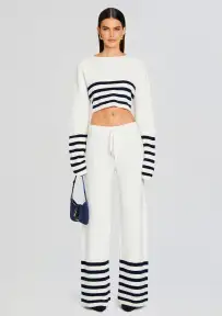 Poe Pant(White/Navy Stripe,XXS)