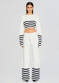 Poe Pant(White/Navy Stripe,XXS)
