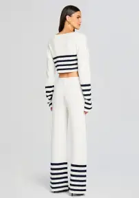 Sharlie Sweater(White/ Navy Stripe,XXS)